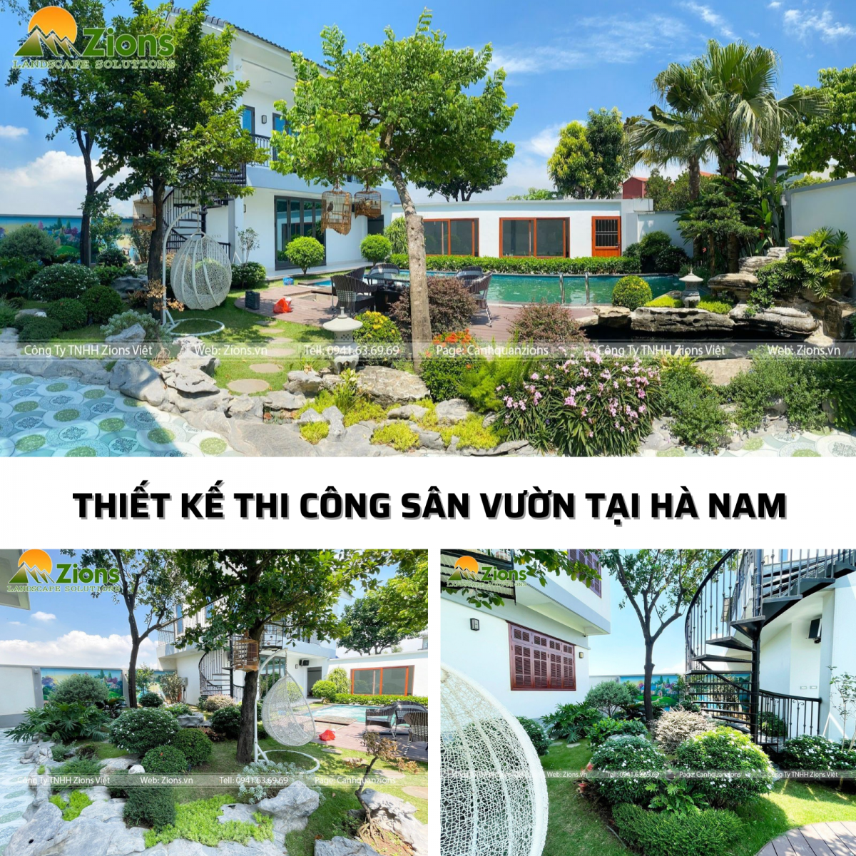 Thiết kế thi công sân vườn biệt thự tại Hà Nam